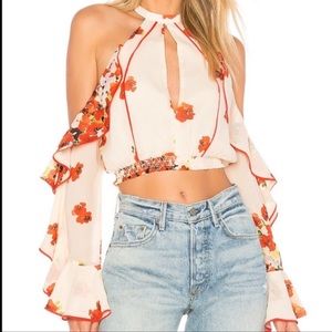 House of Harlow Top in Poppy Floral